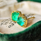 【シュガーローフ】天然エメラルド 18金ピアス ③