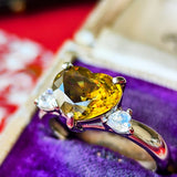 【お値下げ】天然スフェーン 2.76ct ハートシェイプ 天然ラブラドライト リング