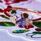 【アレキタイプ】天然カラーチェンジガーネット 天然ダイヤモンド リング