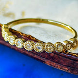 【ローズカット】天然ダイヤモンド ハーフエタニティリング 18金