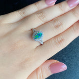 天然ブラックオパール オーストラリア産 天然ダイヤモンド リング