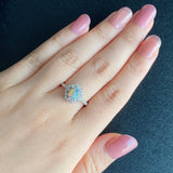 天然ブラックオパール オーストラリア産 天然ダイヤモンド リング