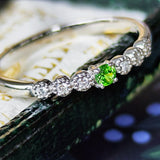 【お値下げ】天然デマントイドガーネット 天然ダイヤモンド リング