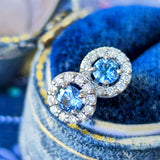 【お値下げ】カンチャナブリ産 天然サファイア 天然ダイヤモンド ピアス