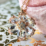 天然モルガナイト 天然ダイヤモンド ネックレス