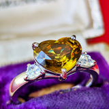 【お値下げ】天然スフェーン 2.76ct ハートシェイプ 天然ラブラドライト リング