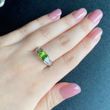 【パキスタン産】天然ペリドット 天然ダイヤモンド リング