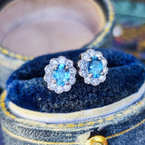 天然アクアマリン 天然ダイヤモンド ピアス