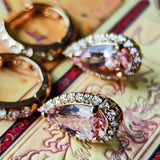 天然モルガナイト 天然ダイヤモンド ピアス