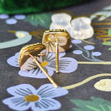 【シュガーローフ】天然エメラルド 18金ピアス ③