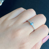 【お値下げ】ジンバブエ産 天然バイカラーユークレース 天然ダイヤモンド リング