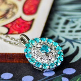 天然パライバトルマリン 天然ダイヤモンド ネックレス