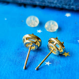 【お値下げ】天然アンデシンラブラドライト 天然ダイヤモンド 18金ピアス