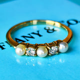 【オールドティファニー】TIFFANY&Co.ティファニー あこやベビーパール ダイヤモンドリング