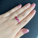 天然ルビー エメラルドカット 天然ダイヤモンド リング