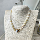 あこやベビーパール 2連ネックレス シェルカメオ