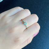 【ローズカット】天然ダイヤモンド 天然パライバトルマリン 18金リング