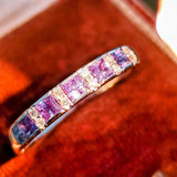 天然アレキサンドライト プリンセスカット 天然ダイヤモンド リング