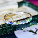 【マルチカラーリング】天然石 プラチナリング