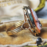 【お値下げ】イタリア ヴィンテージ カメオのリング ダイヤモンド