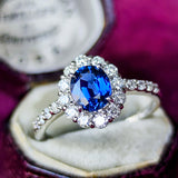 【非加熱 コーンフラワー】天然サファイア 天然ダイヤモンド リング