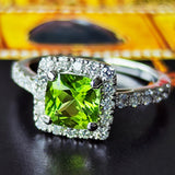 【パキスタン産】天然ペリドット 天然ダイヤモンド リング