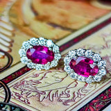 【両方 非加熱 ピジョンブラッド】天然ルビー 天然ダイヤモンド ピアス