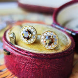 天然アンダリュサイト 天然ダイヤモンド 18金ピアス