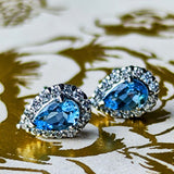 【お値下げ】天然アクアマリン 天然ダイヤモンド ピアス