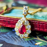 【ビルマ産】天然ルビー 天然ダイヤモンド ネックレス GIA