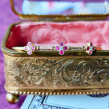 【ブレスレット】天然ルビー 天然ダイヤモンド 形状記憶 18金 バングル