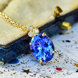 天然タンザナイト 天然ダイヤモンド ネックレス