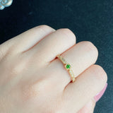 天然デマントイドガーネット 天然ダイヤモンド リング