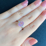 天然クンツァイト 天然ダイヤモンド リング