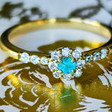 天然パライバトルマリン 天然ダイヤモンド リング