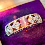 【お値下げ】天然アレキサンドライトキャッツアイ 天然ダイヤモンド リング