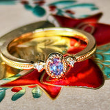 天然アレキサンドライト 天然ダイヤモンド リング