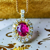 【非加熱 ピジョンブラッド】天然ルビー 天然ダイヤモンド ネックレス