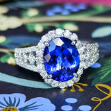 天然タンザナイト 2.47ct 天然ダイヤモンド リング