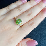【パキスタン産】天然ペリドット 天然ダイヤモンド リング