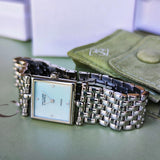 Van Cleef & Arpels ヴァンクリーフ&アーペル クラシックカレ ブルーグリーンシェル文字盤 ダイヤモンド クォーツ腕時計