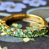 【お値下げ】天然グリーントルマリン ハーフエタニティリング