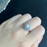 【お値下げ】天然ダイヤモンド 月のモチーフ プラチナ リング