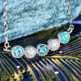 天然パライバトルマリン 天然ダイヤモンド ネックレス