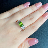 【パキスタン産】天然ペリドット 天然ダイヤモンド リング