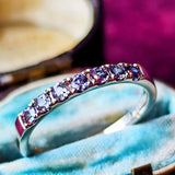 【ブラジル産】天然アレキサンドライト ハーフエタニティリング