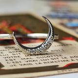 【お値下げ】天然ダイヤモンド 月のモチーフ プラチナ リング