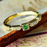 天然デマントイドガーネット 天然ダイヤモンド リング