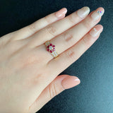 【Vintage Van Cleef & Arpels】ヴァンクリーフ&アーペル マデール ルビー ダイヤモンド フラワーリング