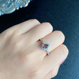 【アレキタイプ】天然カラーチェンジガーネット 天然ダイヤモンド リング